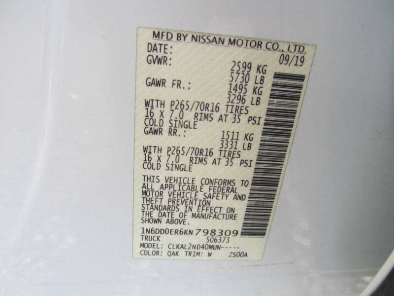 2019 Nissan Frontier SV