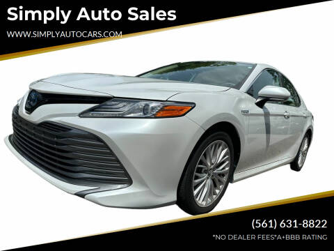 2020 Toyota Camry Hybrid for sale at Simply Auto Sales in Palm Beach Gardens FL