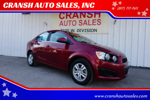 2013 Chevrolet Sonic for sale at CRANSH AUTO SALES, INC in Arlington TX