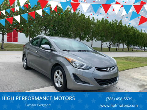 2014 Hyundai Elantra for sale at HIGH PERFORMANCE MOTORS in Hollywood FL