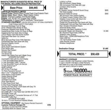 2020 Chrysler Pacifica Limited 35th Anniversary
