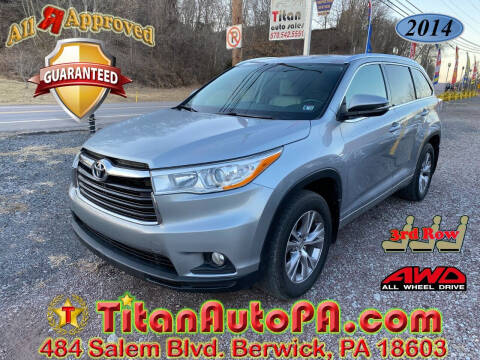 2014 Toyota Highlander for sale at Titan Auto Sales in Berwick PA