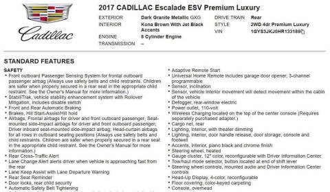 2017 Cadillac Escalade ESV Premium Luxury