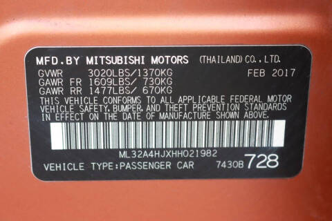 2017 Mitsubishi Mirage SE
