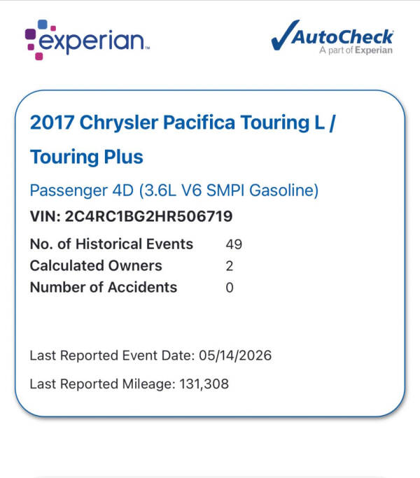 2017 Chrysler Pacifica Touring-L