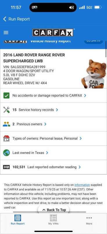 2016 Land Rover Range Rover Supercharged LWB