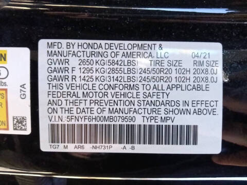 2021 Honda Pilot Elite