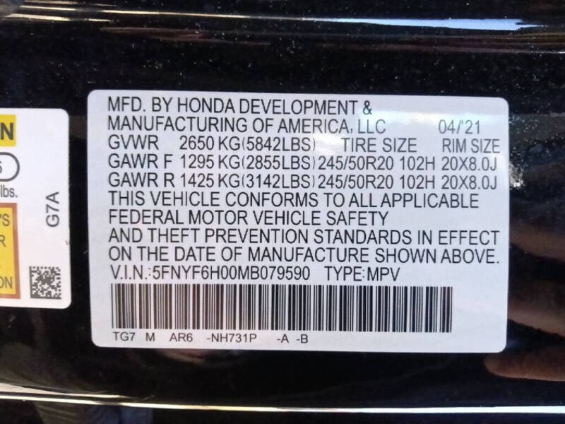 2021 Honda Pilot Elite