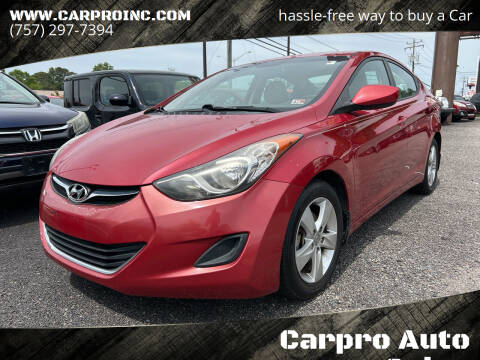 2013 Hyundai Elantra for sale at Carpro Auto Sales in Chesapeake VA