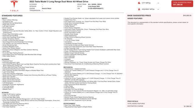 2023 Tesla Model 3 Long Range