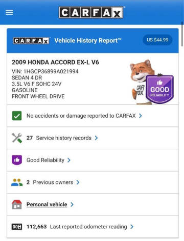 2009 Honda Accord EX-L V6