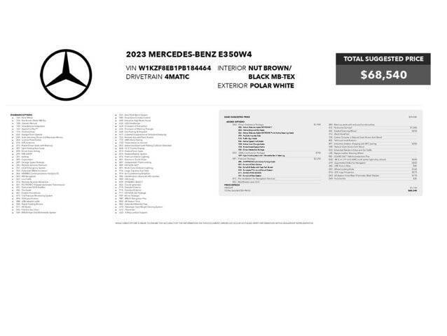2023 Mercedes-Benz E-Class E 350 4MATIC