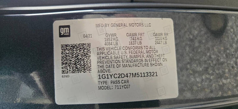 2021 Chevrolet Corvette Stingray