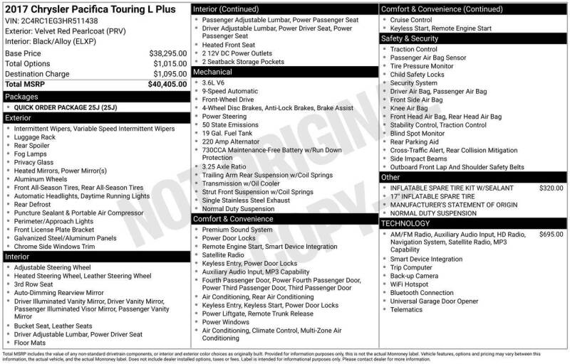 2017 Chrysler Pacifica Touring-L Plus