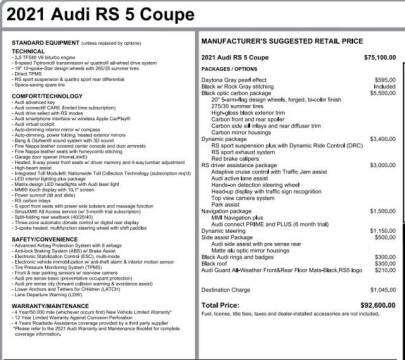 2021 Audi RS 5 2.9T quattro