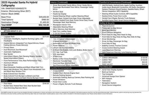 2025 Hyundai Santa Fe Hybrid Calligraphy
