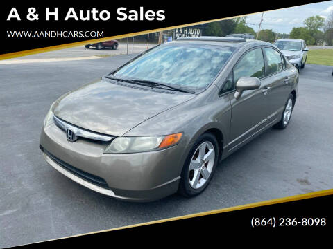 2008 Honda Civic for sale at A & H Auto Sales in Greenville SC