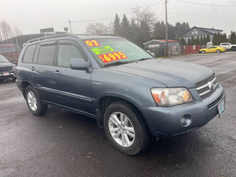 2007 Toyota Highlander Hybrid for sale at Low Price Auto and Truck Sales, LLC in Salem OR