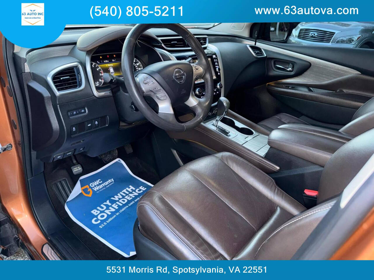 2015 Nissan Murano for sale at 63 Auto Inc in Spotsylvania, VA