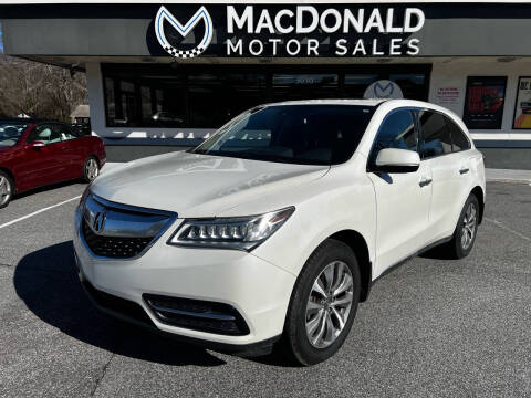 2014 Acura MDX for sale at MacDonald Motor Sales in High Point NC