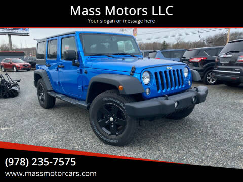 2015 Jeep Wrangler Unlimited for sale at Mass Motors LLC in Worcester MA