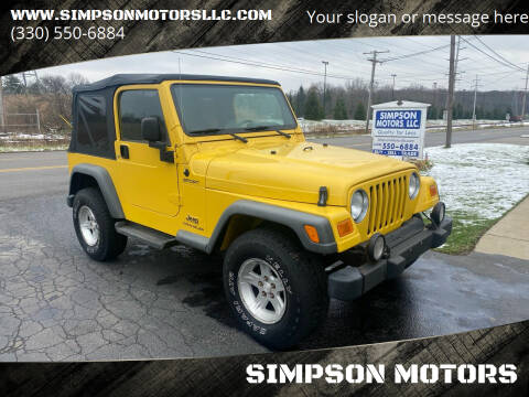 2004 Jeep Wrangler for sale at SIMPSON MOTORS in Youngstown OH