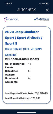 2020 Jeep Gladiator Sport Altitude