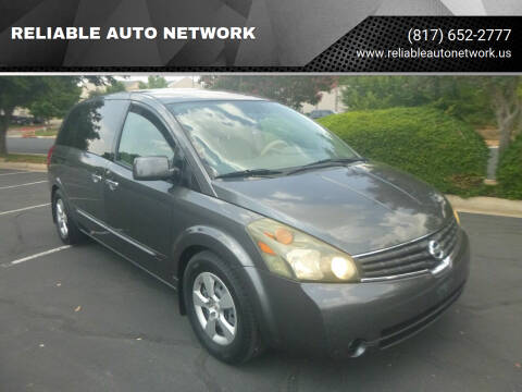 2008 Nissan Quest for sale at RELIABLE AUTO NETWORK in Arlington TX