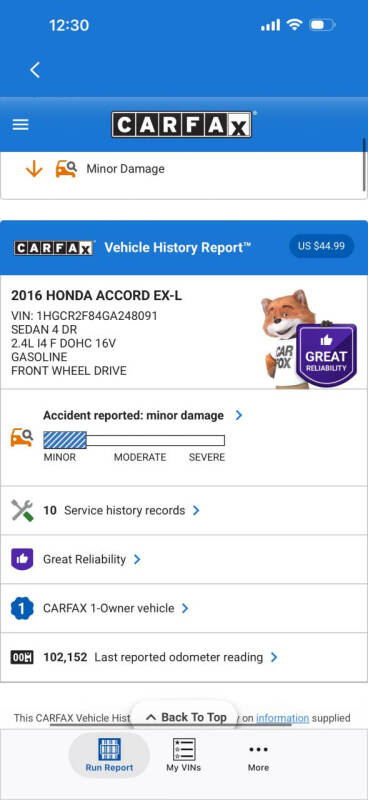 2016 Honda Accord EX-L