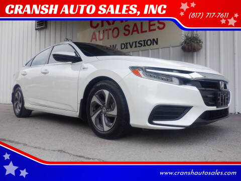 2019 Honda Insight for sale at CRANSH AUTO SALES, INC in Arlington TX