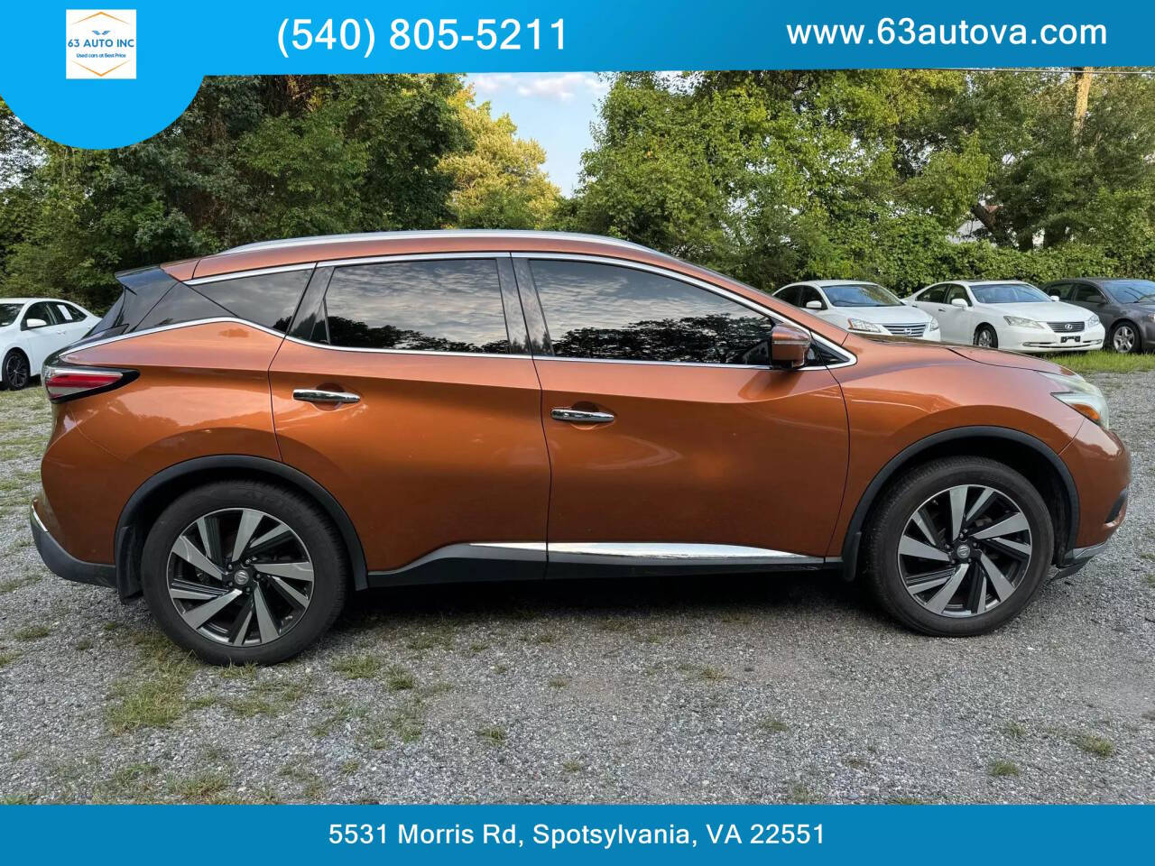 2015 Nissan Murano for sale at 63 Auto Inc in Spotsylvania, VA