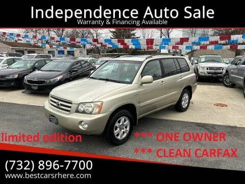2003 Toyota Highlander for sale at Independence Auto Sale in Bordentown NJ