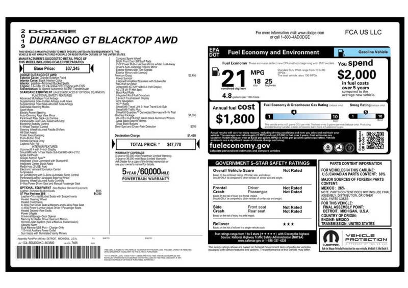 2019 Dodge Durango GT Plus