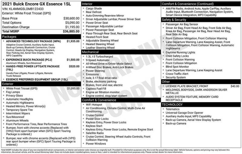 2021 Buick Encore GX Essence