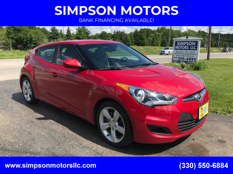2012 Hyundai Veloster for sale at SIMPSON MOTORS in Youngstown OH