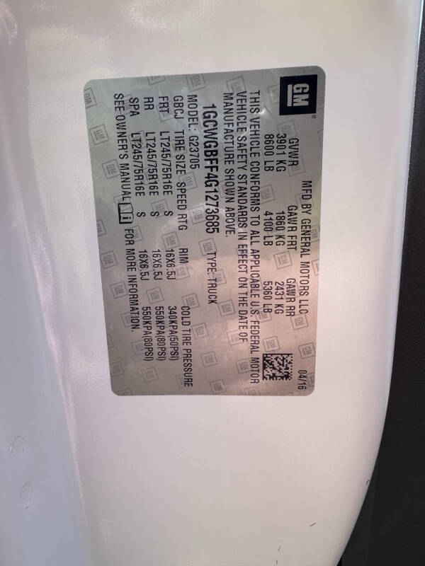 2016 Chevrolet Express 2500