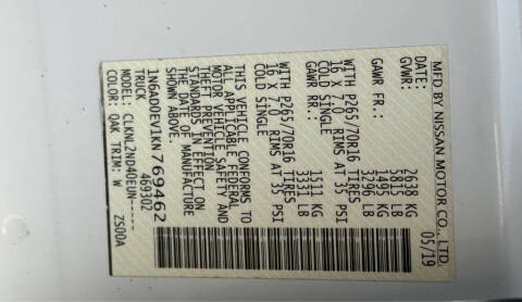 2019 Nissan Frontier SV