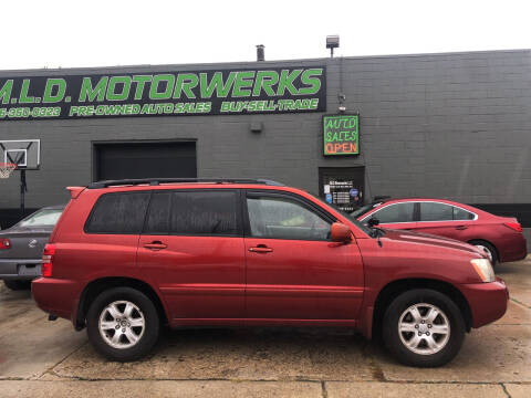 2003 Toyota Highlander for sale at MLD Motorwerks Pre-Owned Auto Sales - MLD Motorwerks, LLC in Eastpointe MI