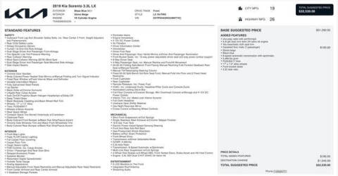 2019 Kia Sorento LX V6