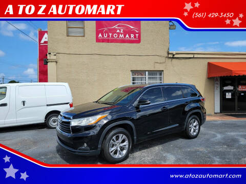 2014 Toyota Highlander for sale at A TO Z  AUTOMART in West Palm Beach FL