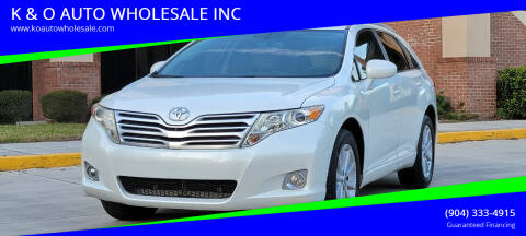 2012 Toyota Venza for sale at K & O AUTO WHOLESALE INC in Jacksonville FL