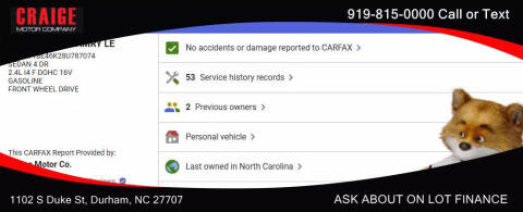 2008 Toyota Camry for sale at CRAIGE MOTOR CO in Durham NC