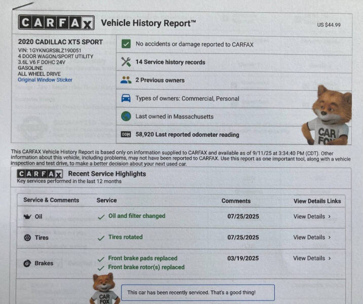 2020 Cadillac XT5 Sport