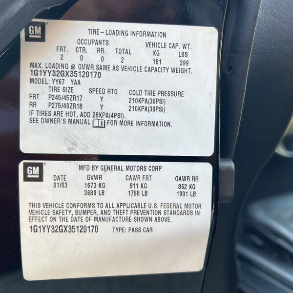 2003 Chevrolet Corvette 33