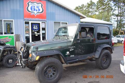 1997 Jeep Wrangler for sale at Route 65 Sales in Mora MN