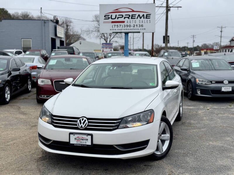 2012 Volkswagen Passat for sale at Supreme Auto Sales in Chesapeake VA