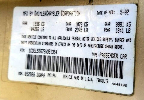 2002 Chrysler Sebring LXi