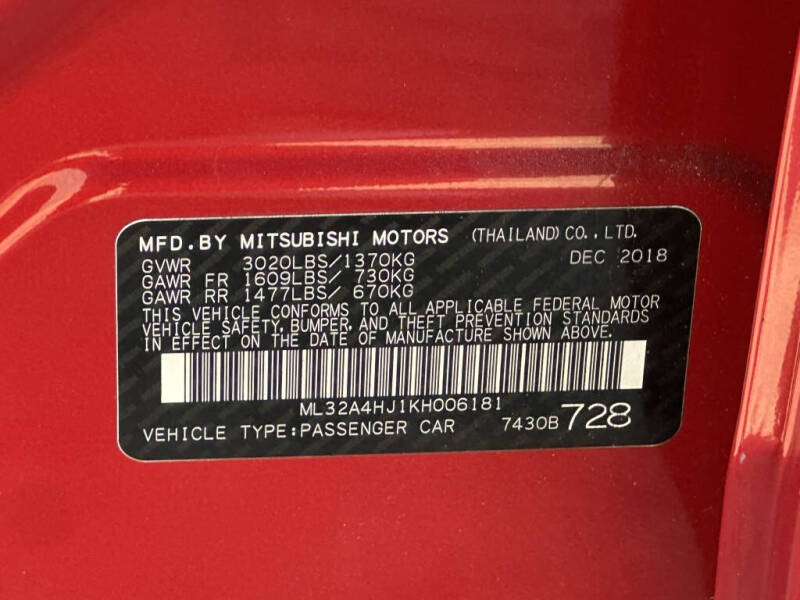 2019 Mitsubishi Mirage SE