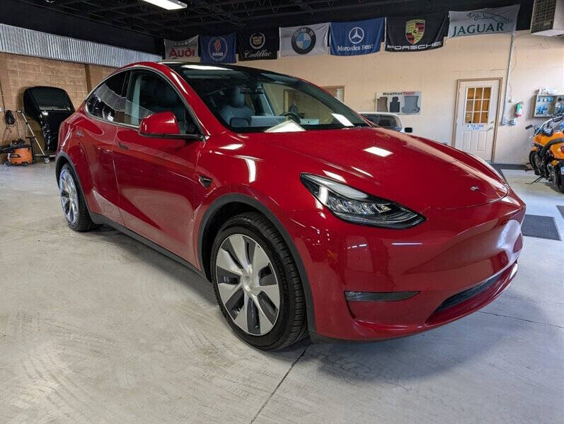 Red 2021 Tesla Model Y Long Range AWD Long Range 4dr Crossover 1