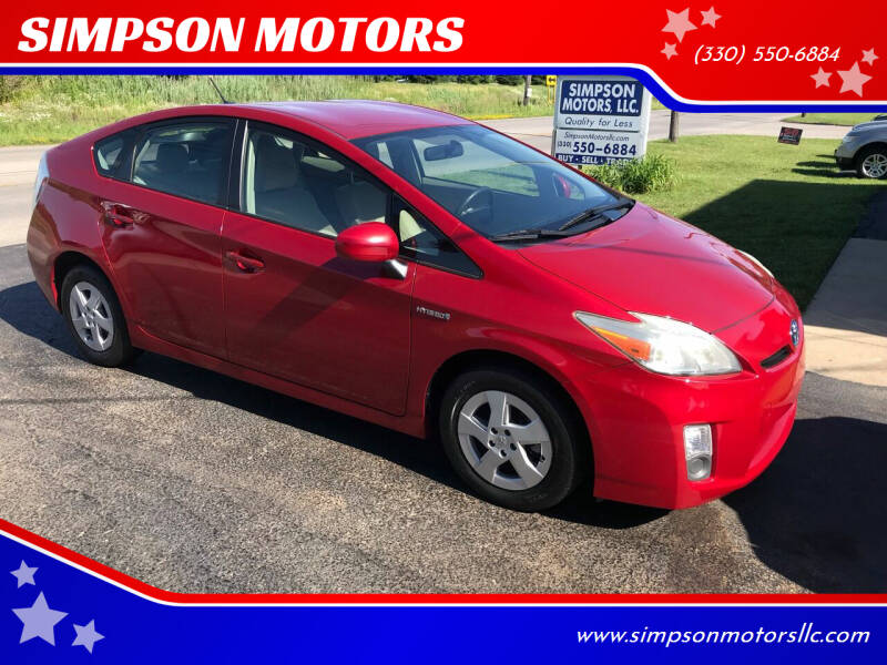 2010 Toyota Prius for sale at SIMPSON MOTORS in Youngstown OH